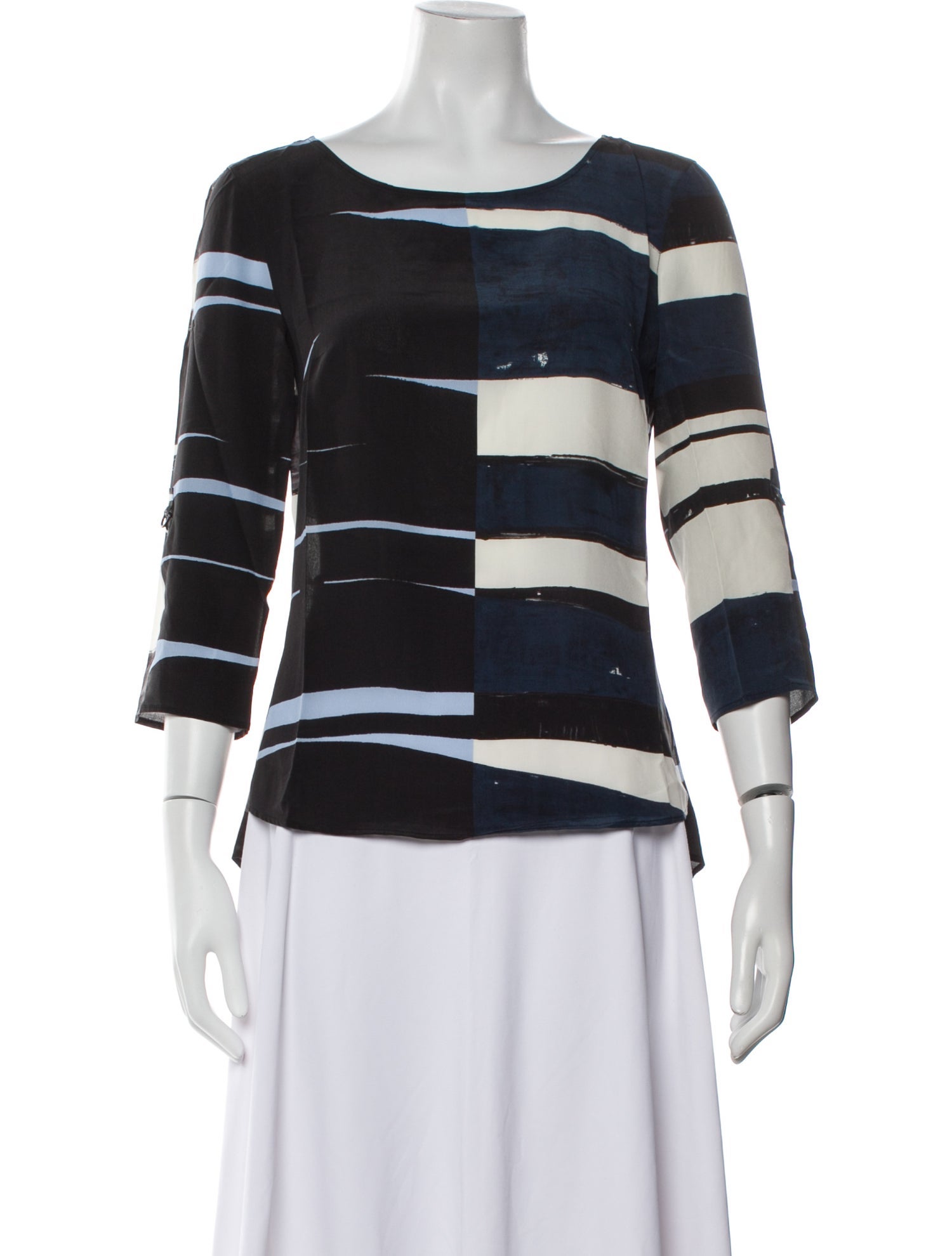 Akris Punto Silk Striped Blouse