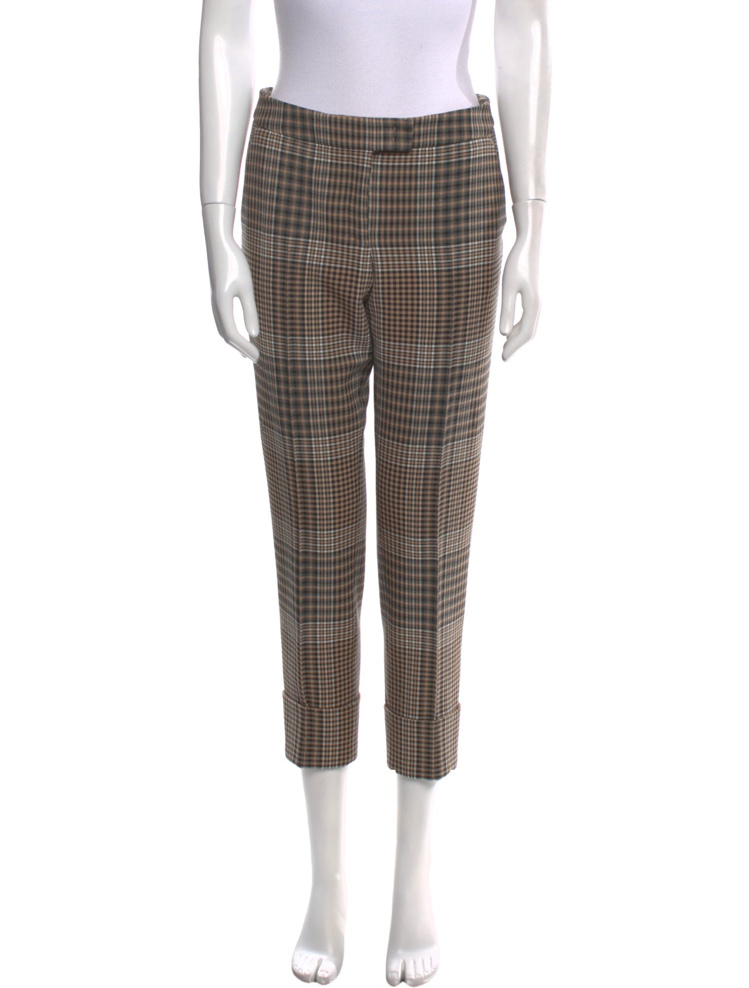 Akris Punto Plaid Print Straight Leg Pants
