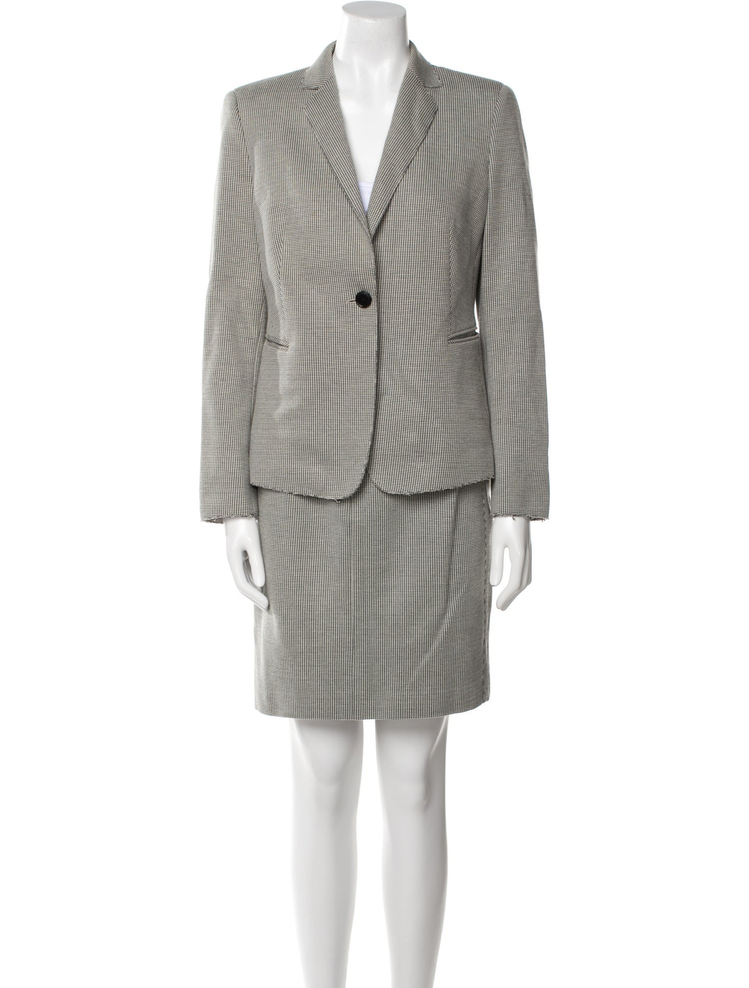 Akris Punto Plaid Print Skirt Suit