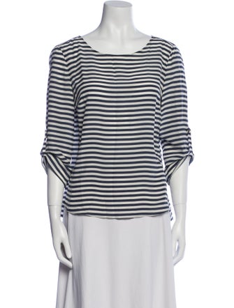 Akris Punto Silk Striped T-Shirt
