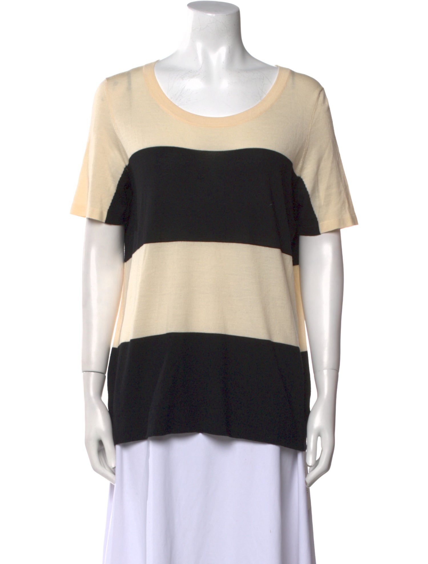 Akris Punto Wool Colorblock Pattern T-Shirt