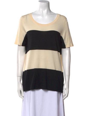 Akris Punto Wool Colorblock Pattern T-Shirt