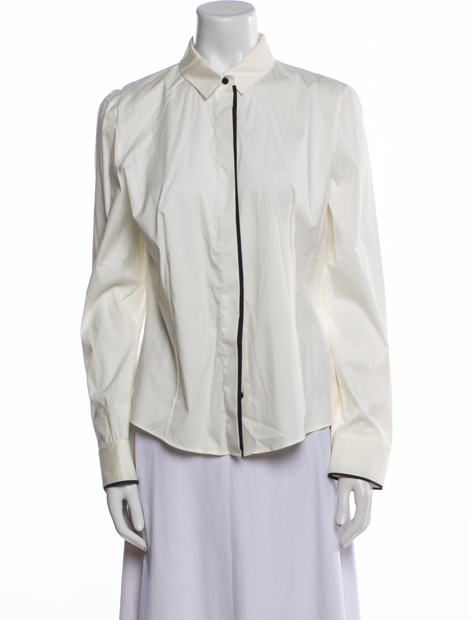 Akris Punto Long Sleeve Button-Up Top