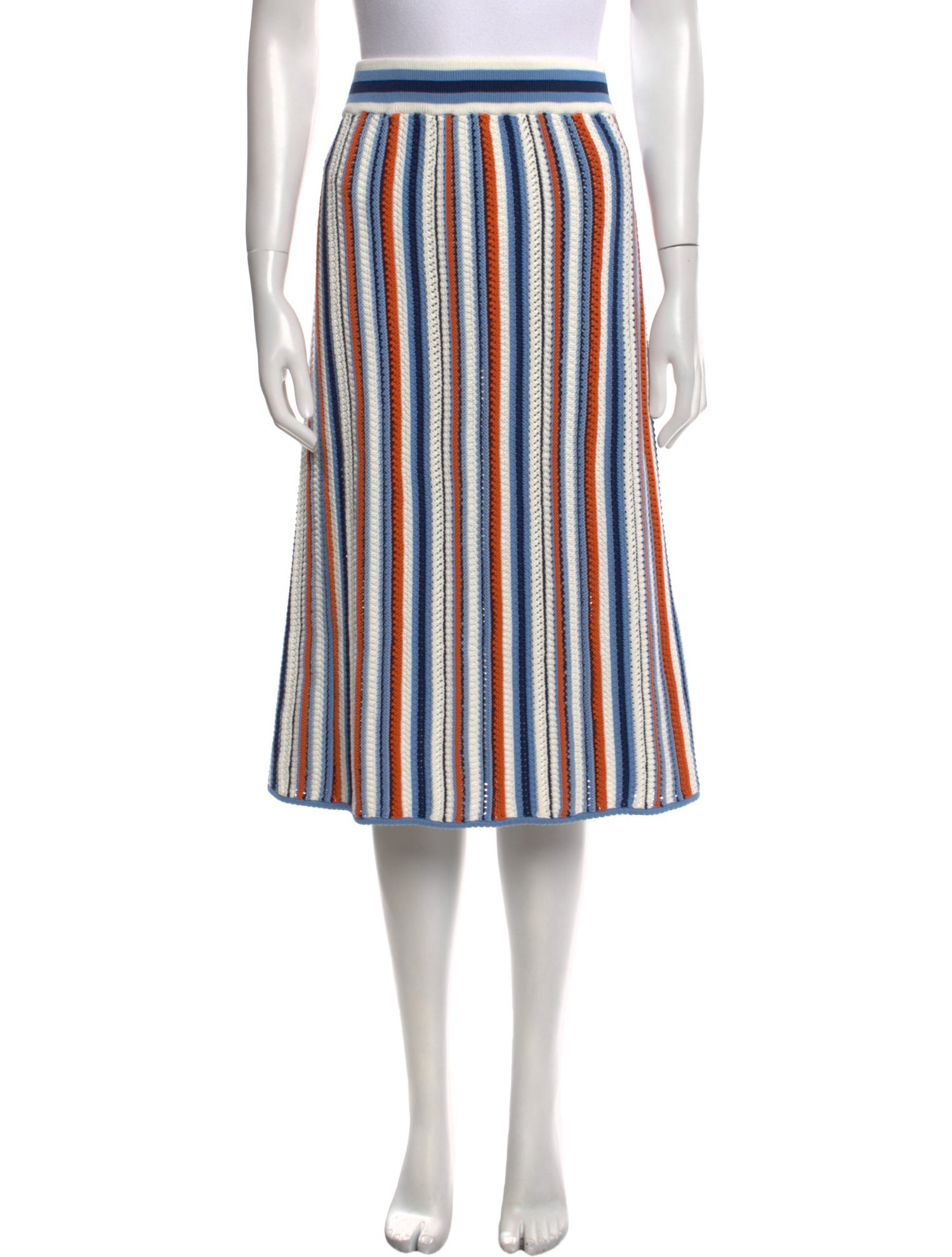 Akris Punto Striped Knee-Length Skirt w/ Tags
