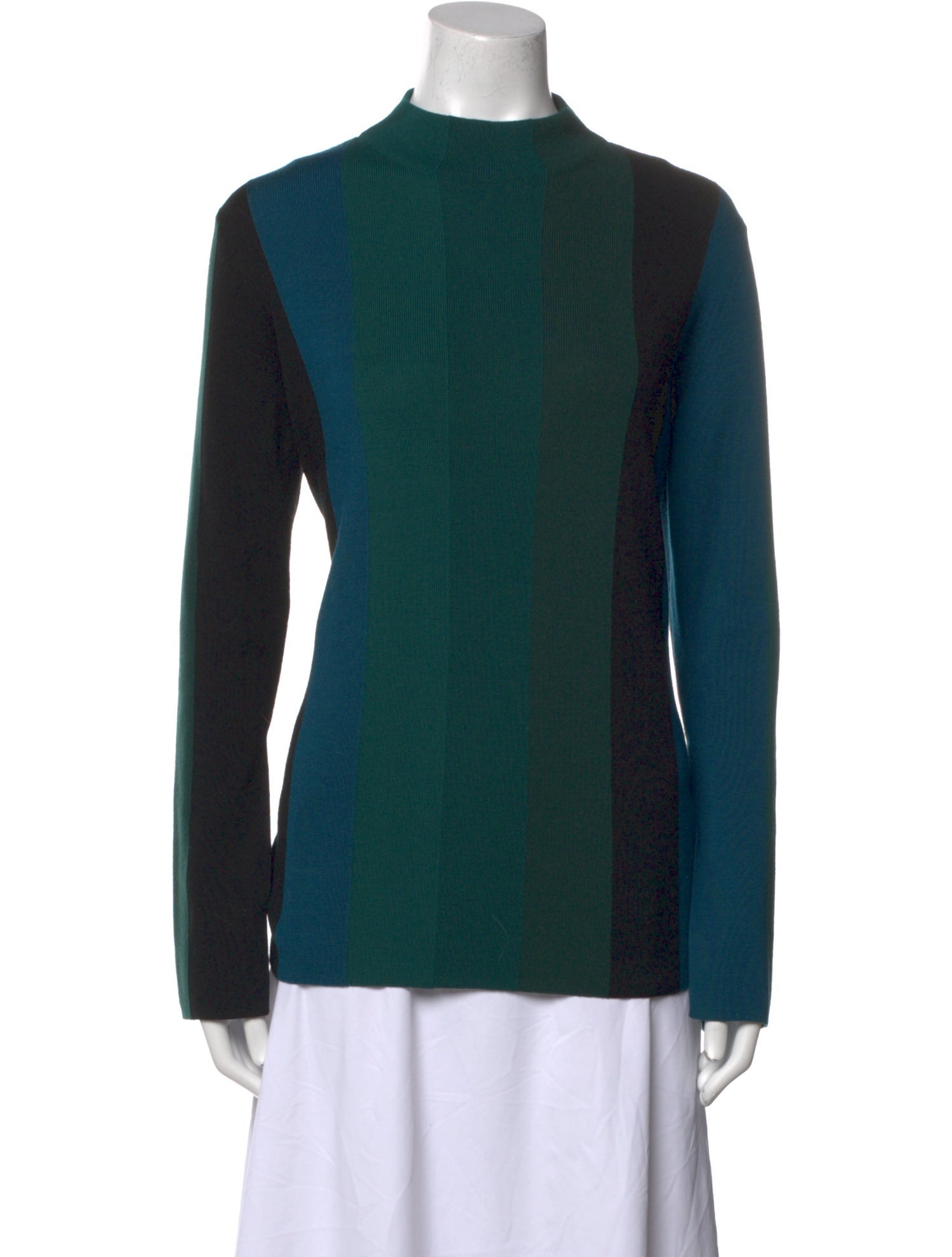 Akris Punto Wool Colorblock Pattern Sweater