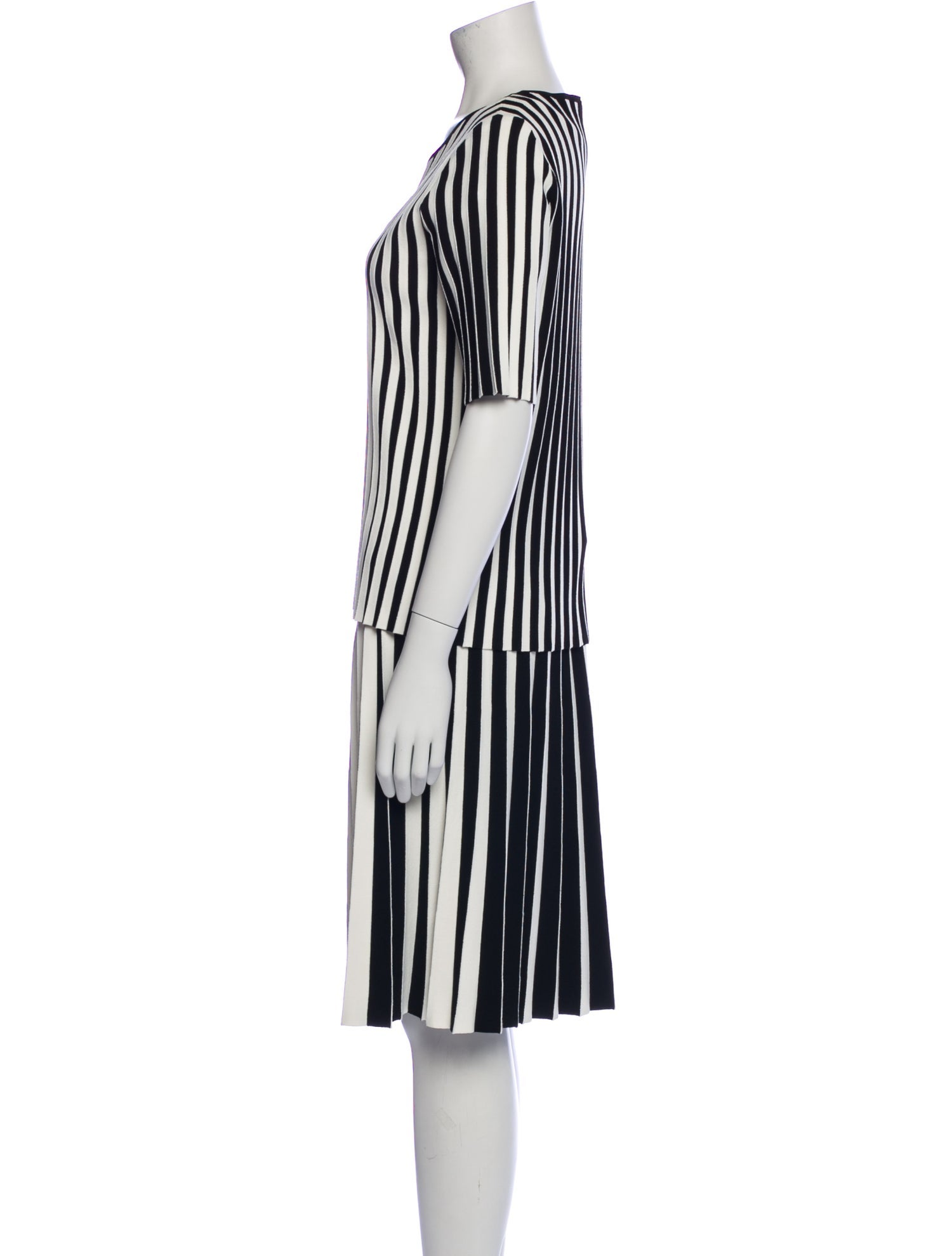 Akris Punto Striped Pleated Accents Skirt Set w/ Tags