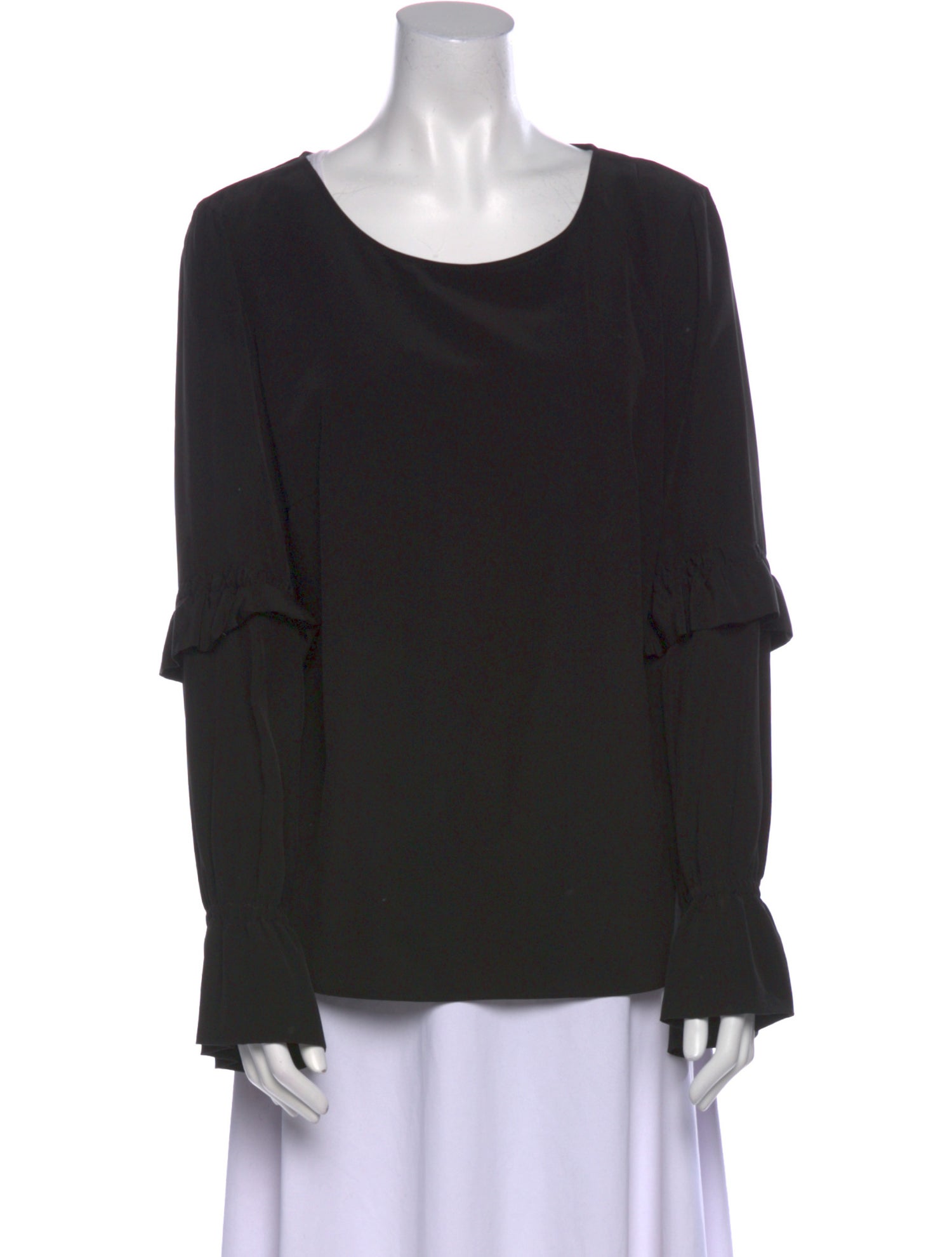 Akris Punto Silk Scoop Neck Blouse