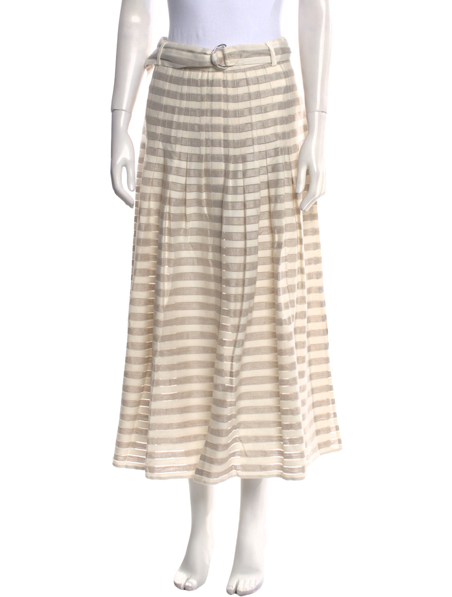 Akris Punto Striped Midi Length Skirt