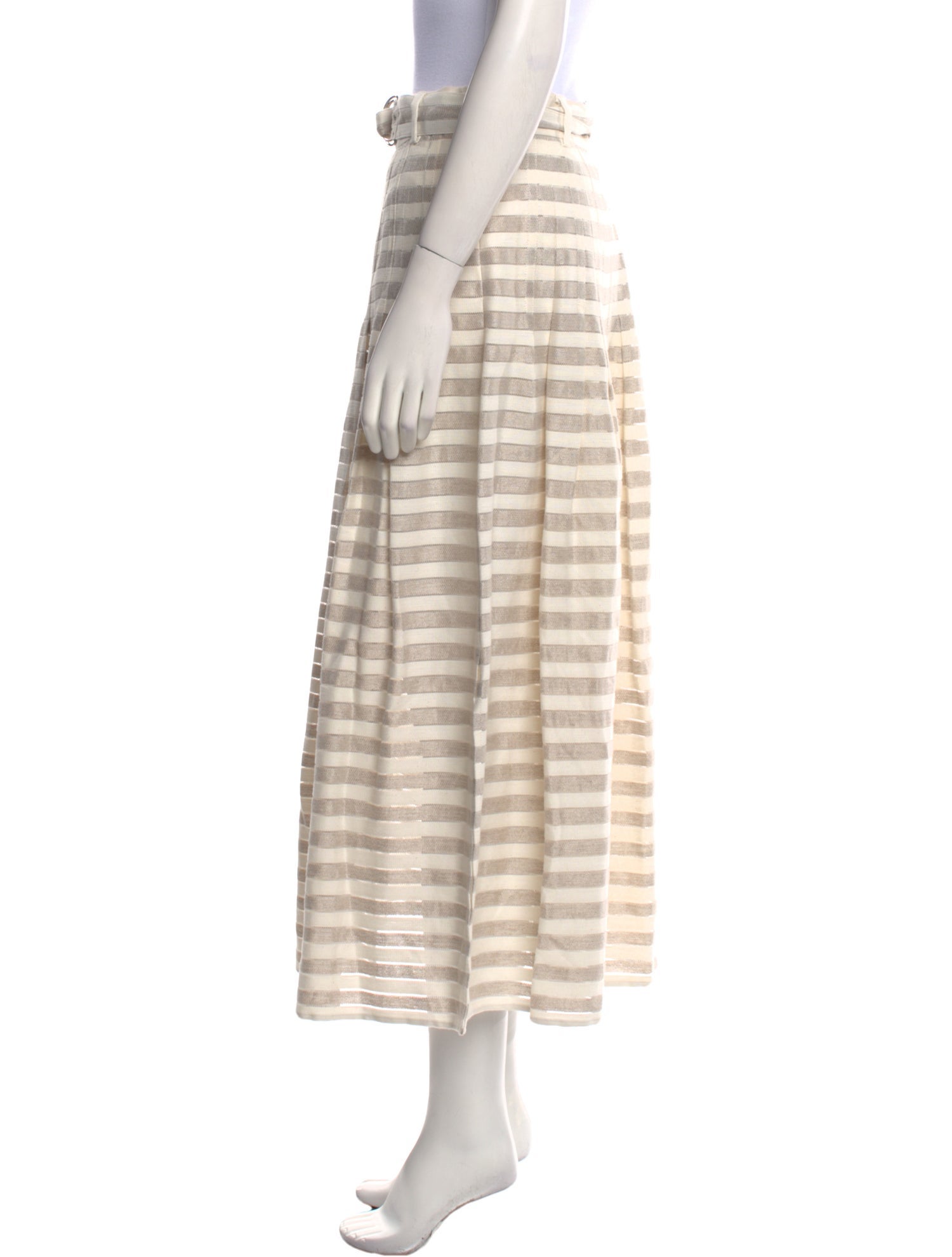 Akris Punto Striped Midi Length Skirt