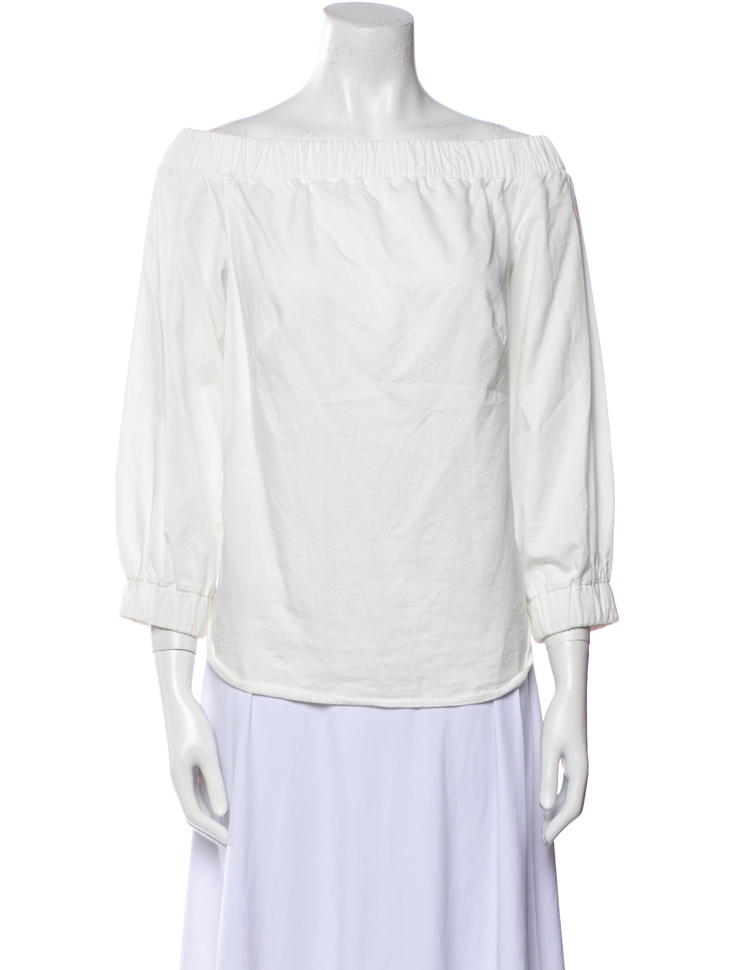 Akris Punto Off-The-Shoulder Three-Quarter Sleeve Blouse