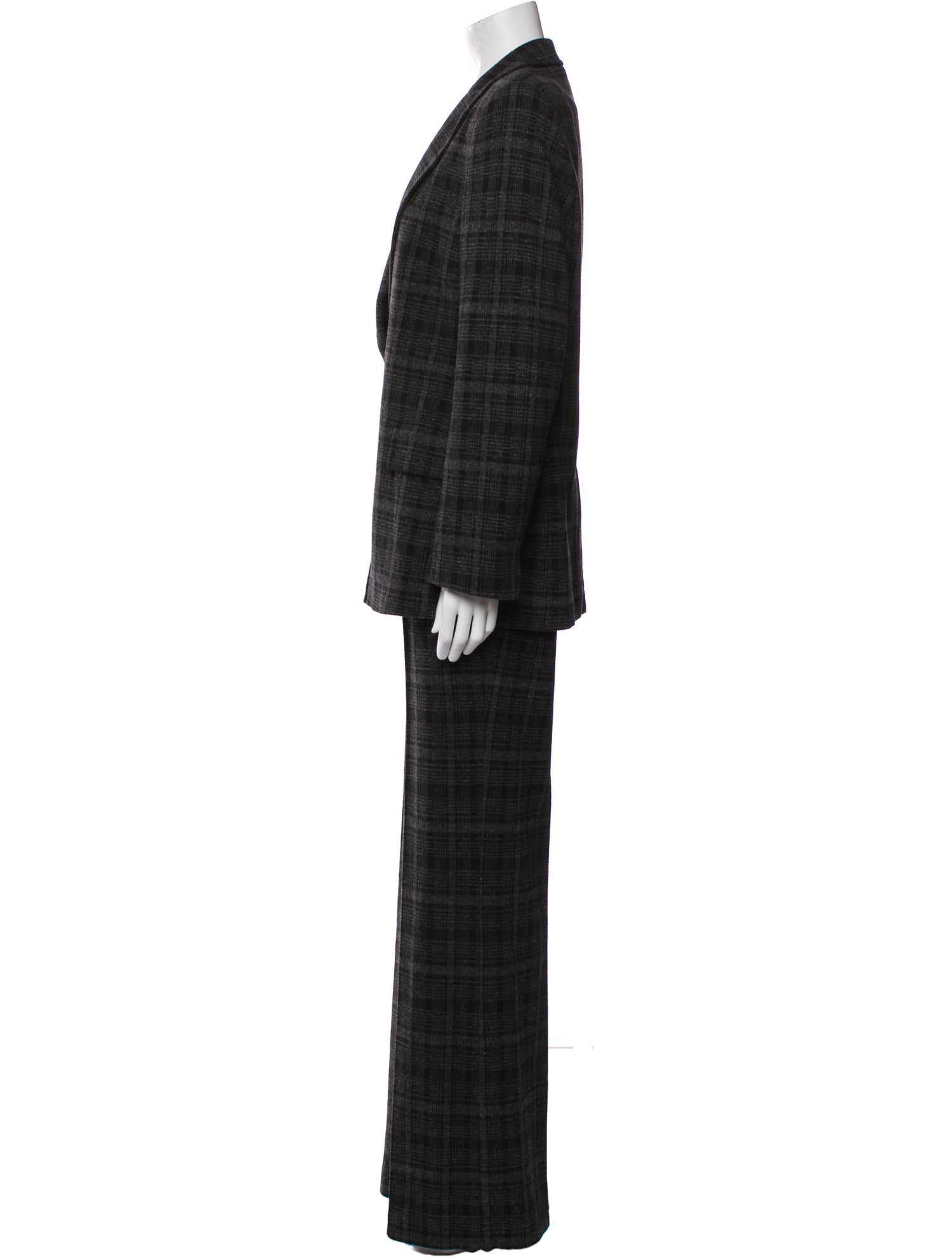Akris Punto Wool Plaid Print Pantsuit w/ Tags