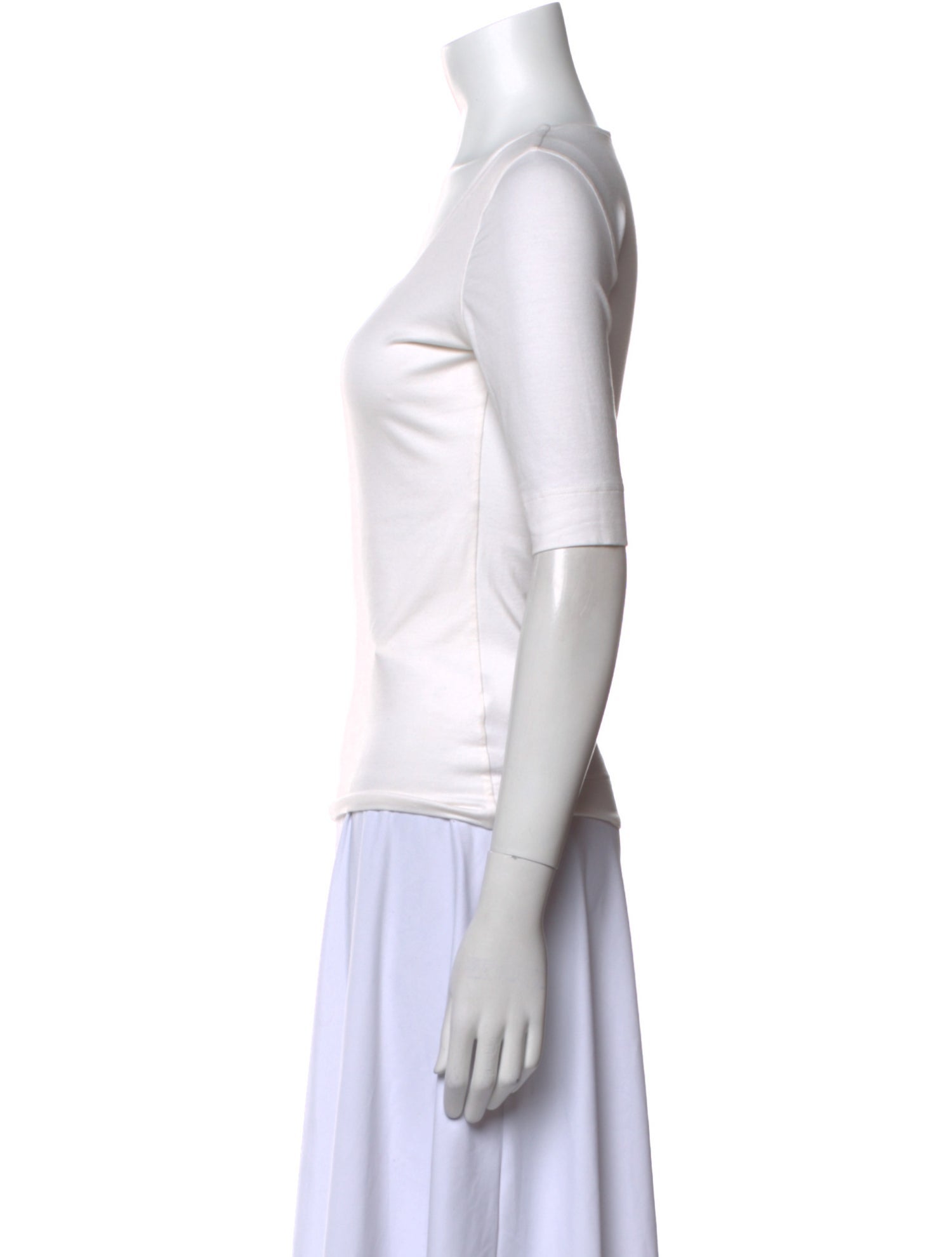 Akris Punto Square Neckline Short Sleeve Top