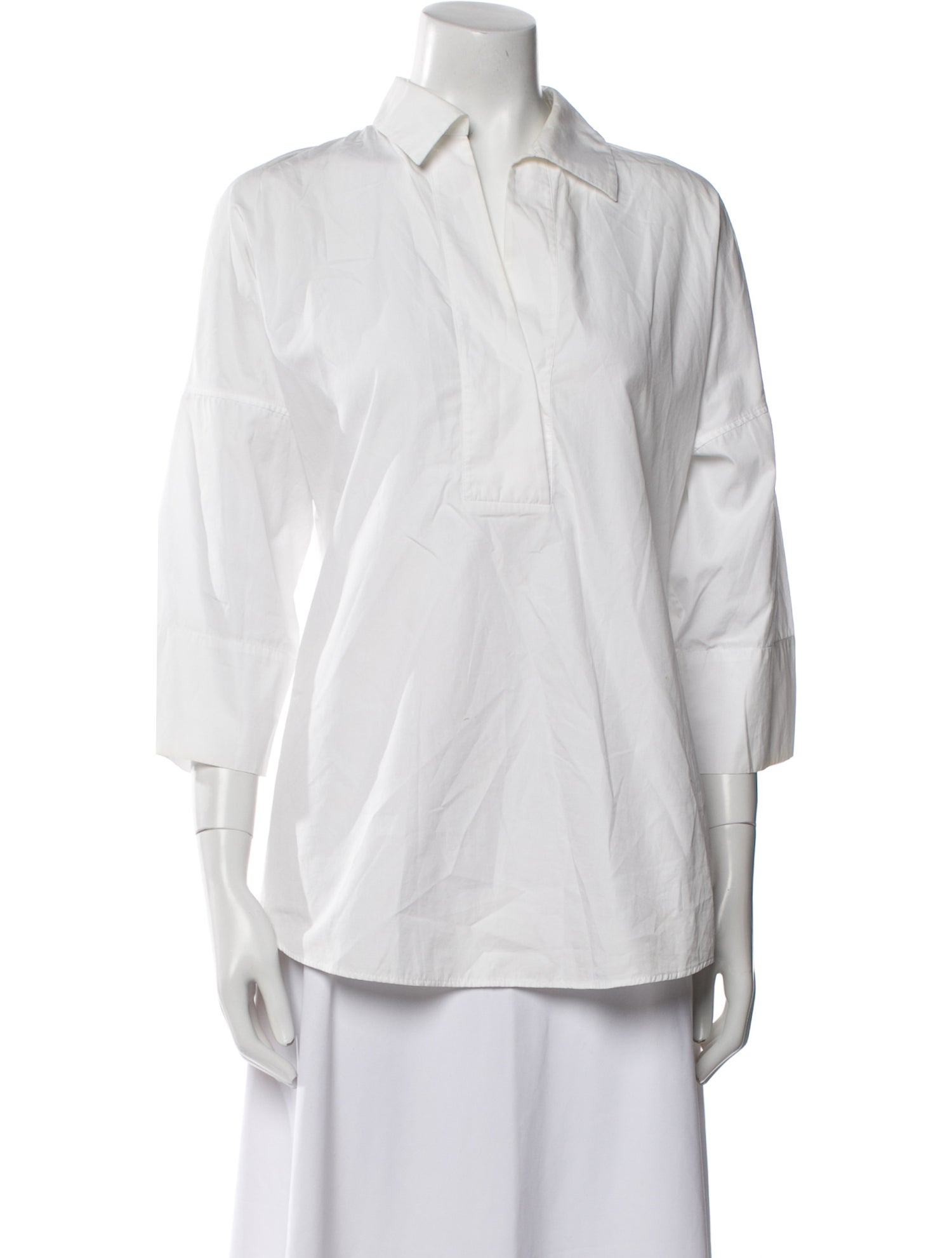 Akris Punto Three-Quarter Sleeve Button-Up Top