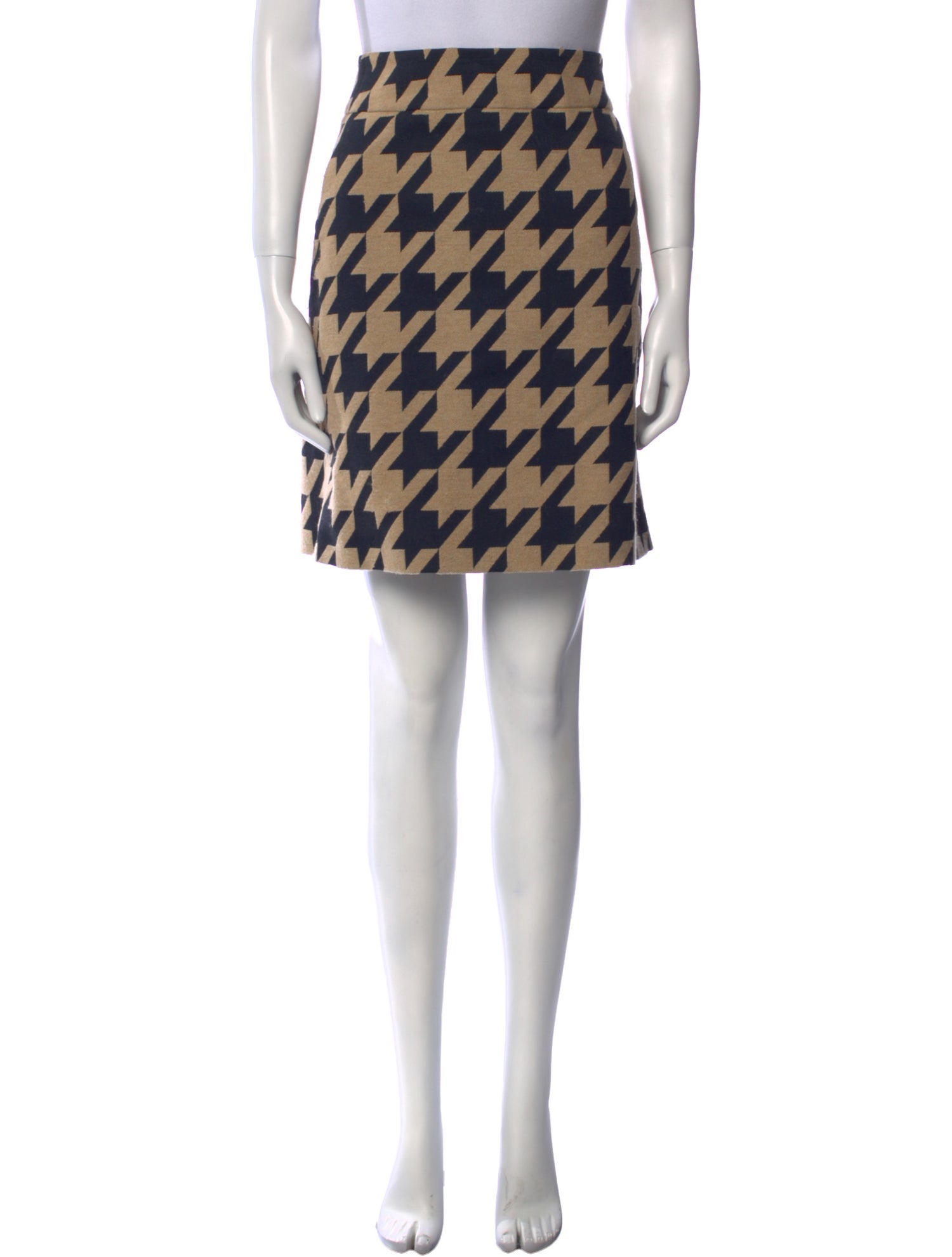 Akris Punto Houndstooth Print Knee-Length Skirt