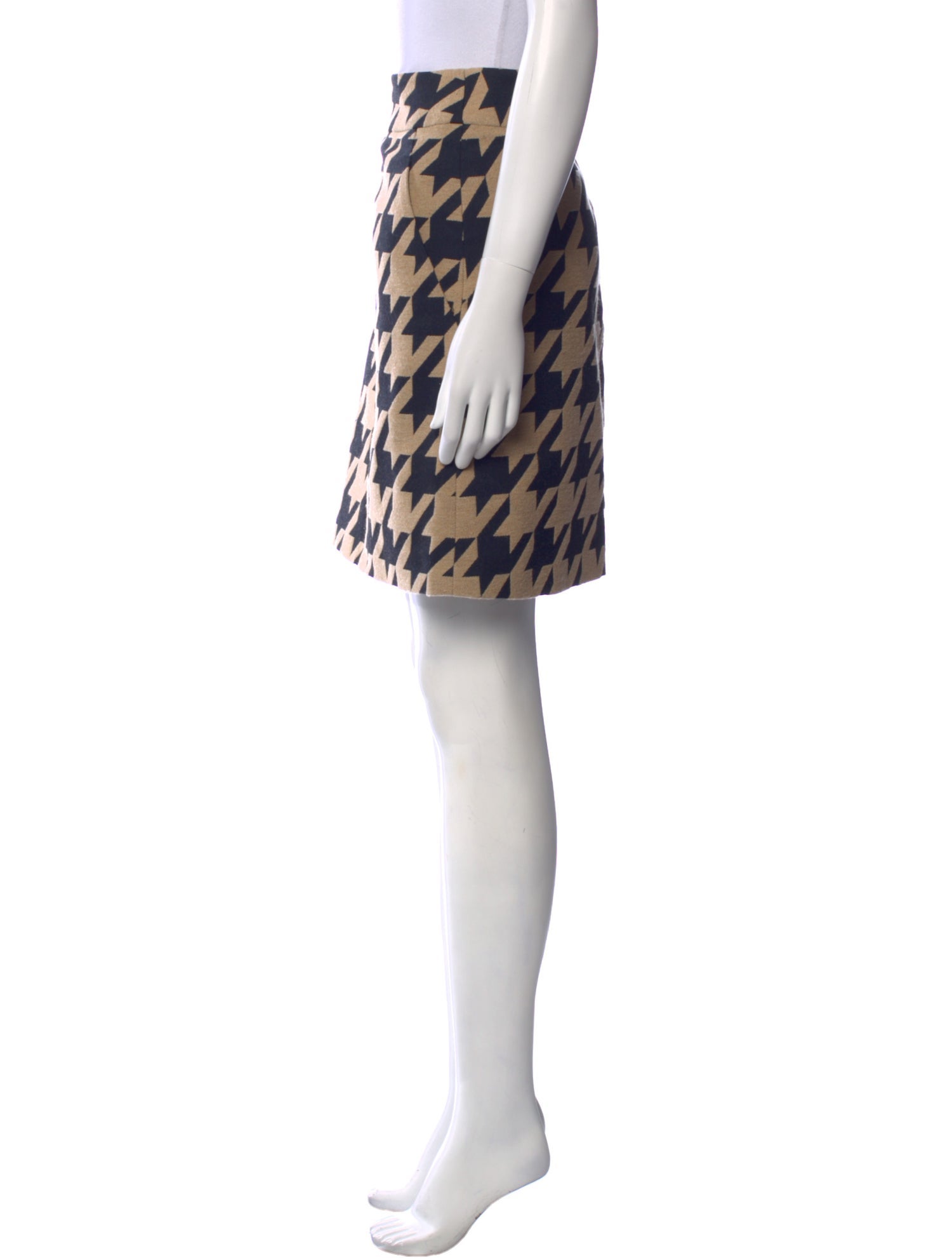 Akris Punto Houndstooth Print Knee-Length Skirt