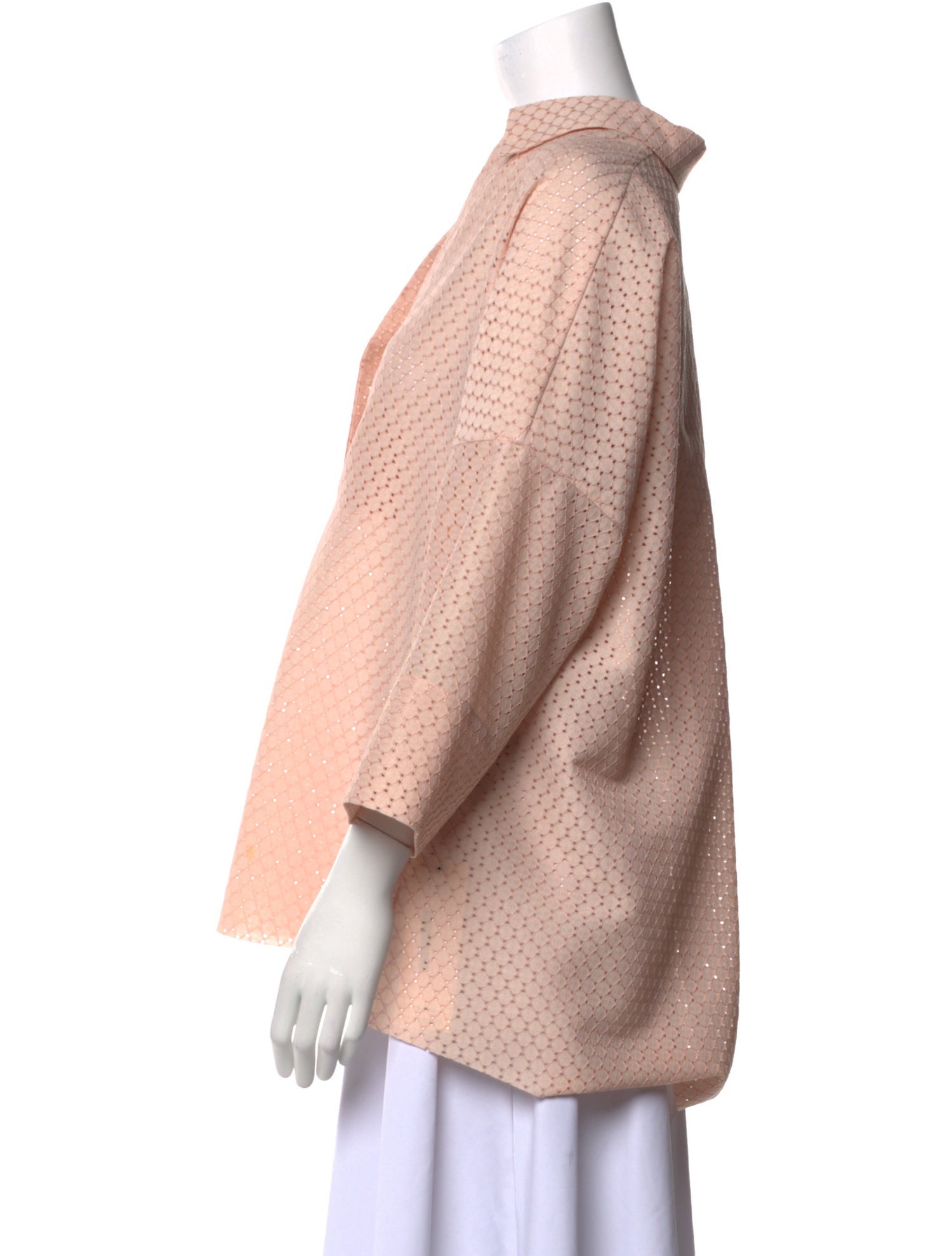 Akris Punto V-Neck Three-Quarter Sleeve Blouse