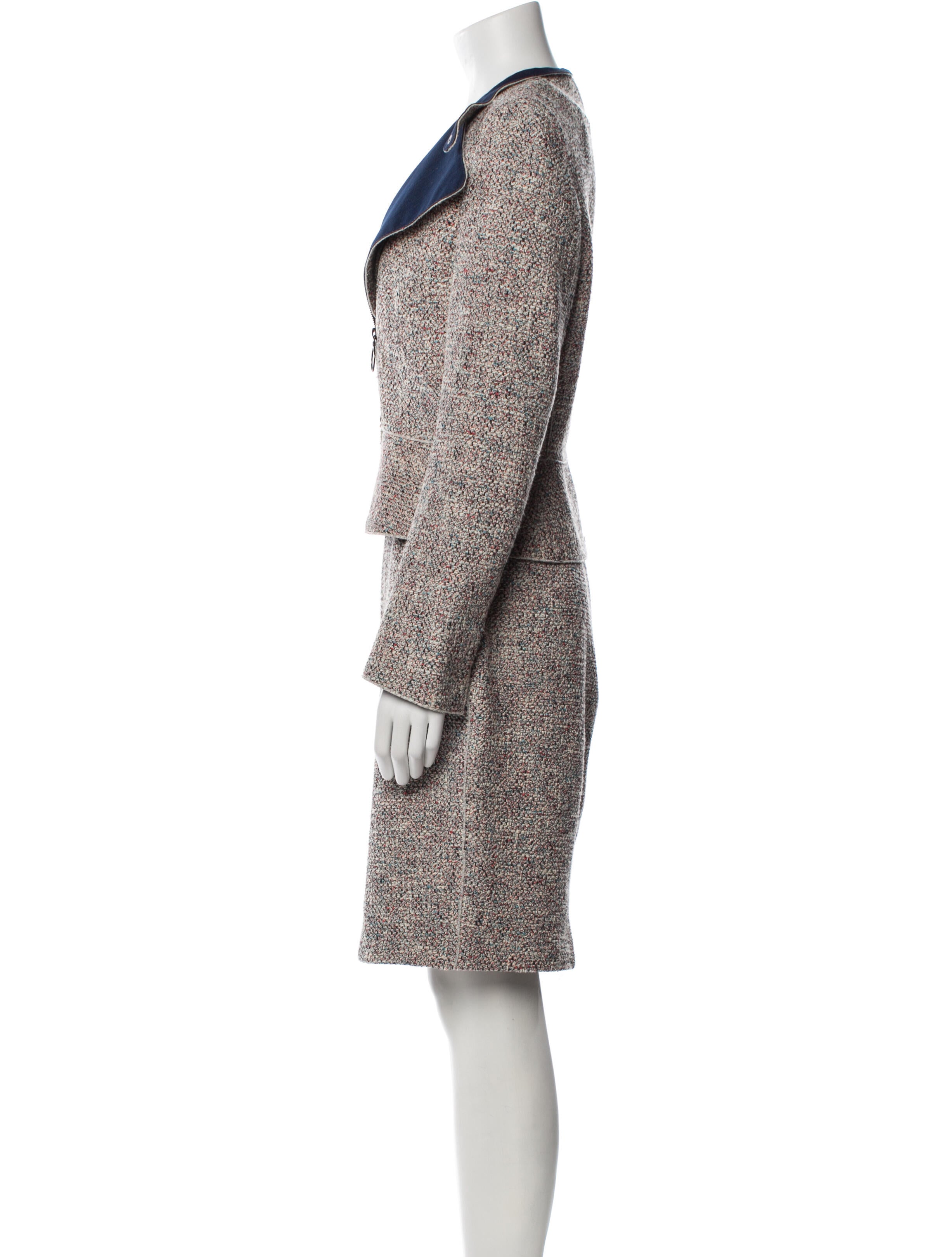 Akris Punto Tweed Pattern Skirt Set