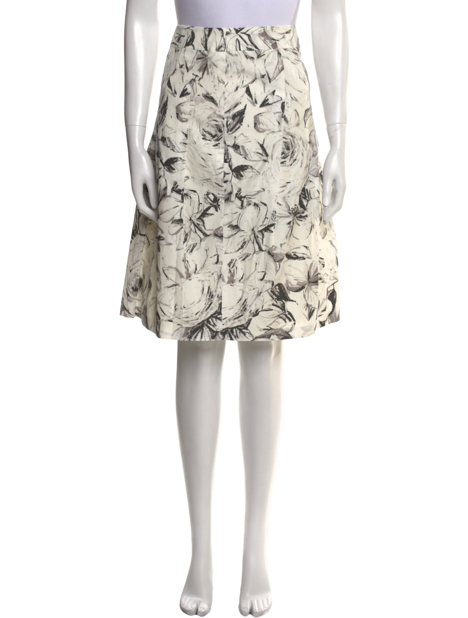 Akris Punto Floral Print Knee-Length Skirt w/ Tags