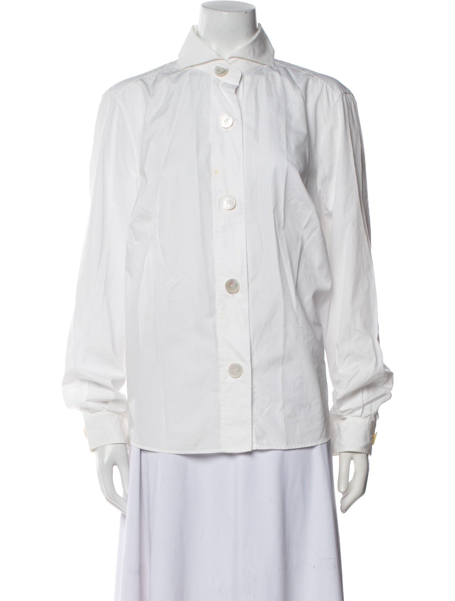 Akris Punto Long Sleeve Button-Up Top