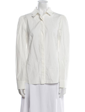 Akris Punto Long Sleeve Button-Up Top