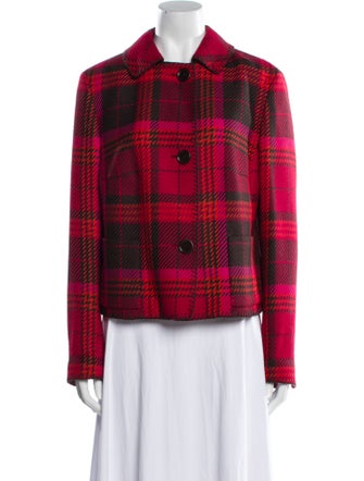 Akris Punto Wool Plaid Print Blazer