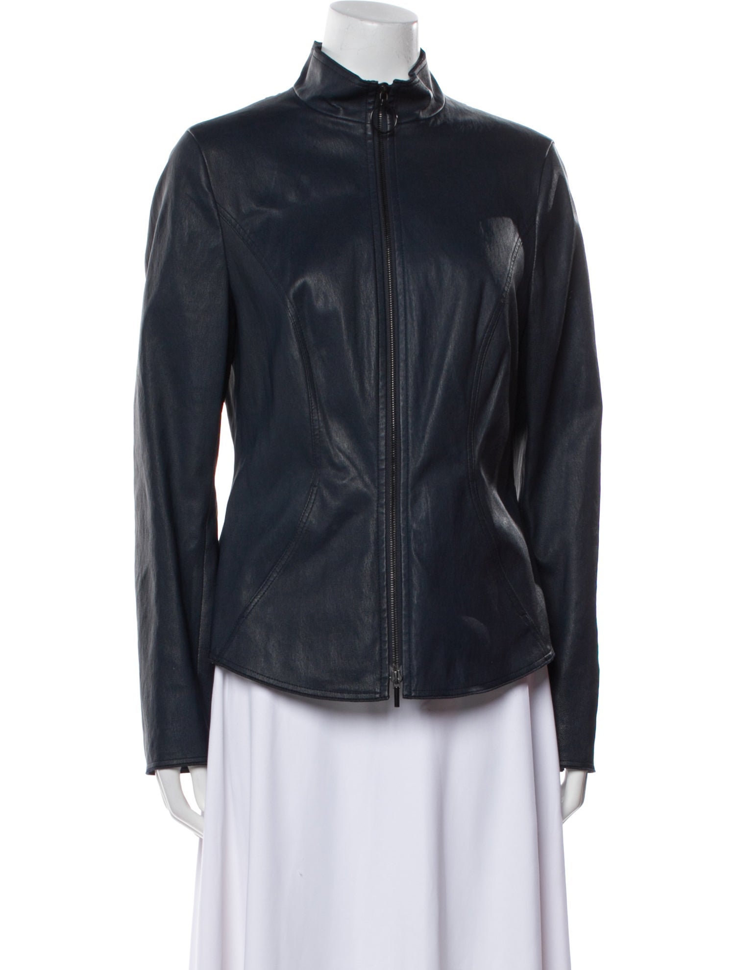 Akris Punto Leather Biker Jacket