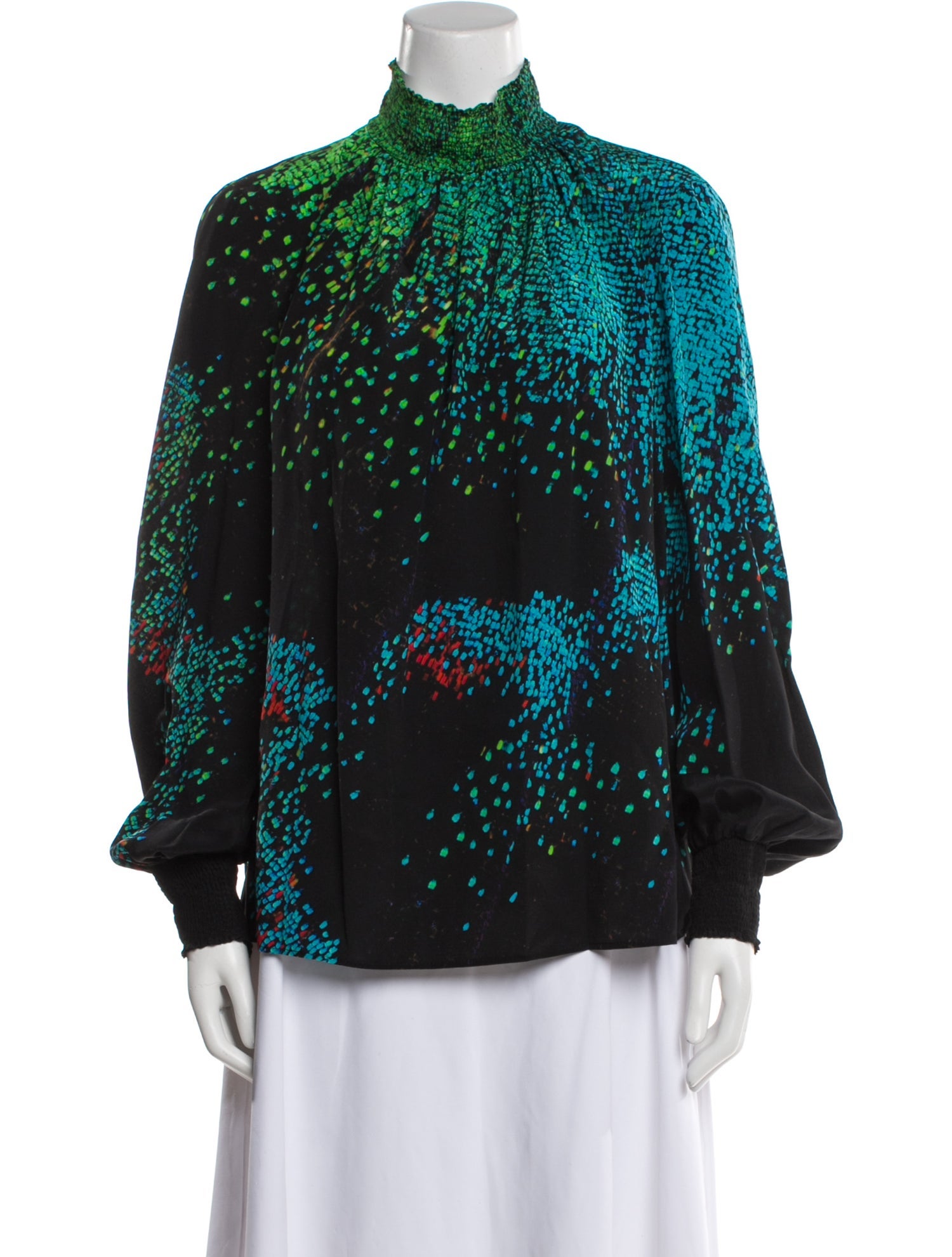 Akris Punto Silk Printed Blouse w/ Tags