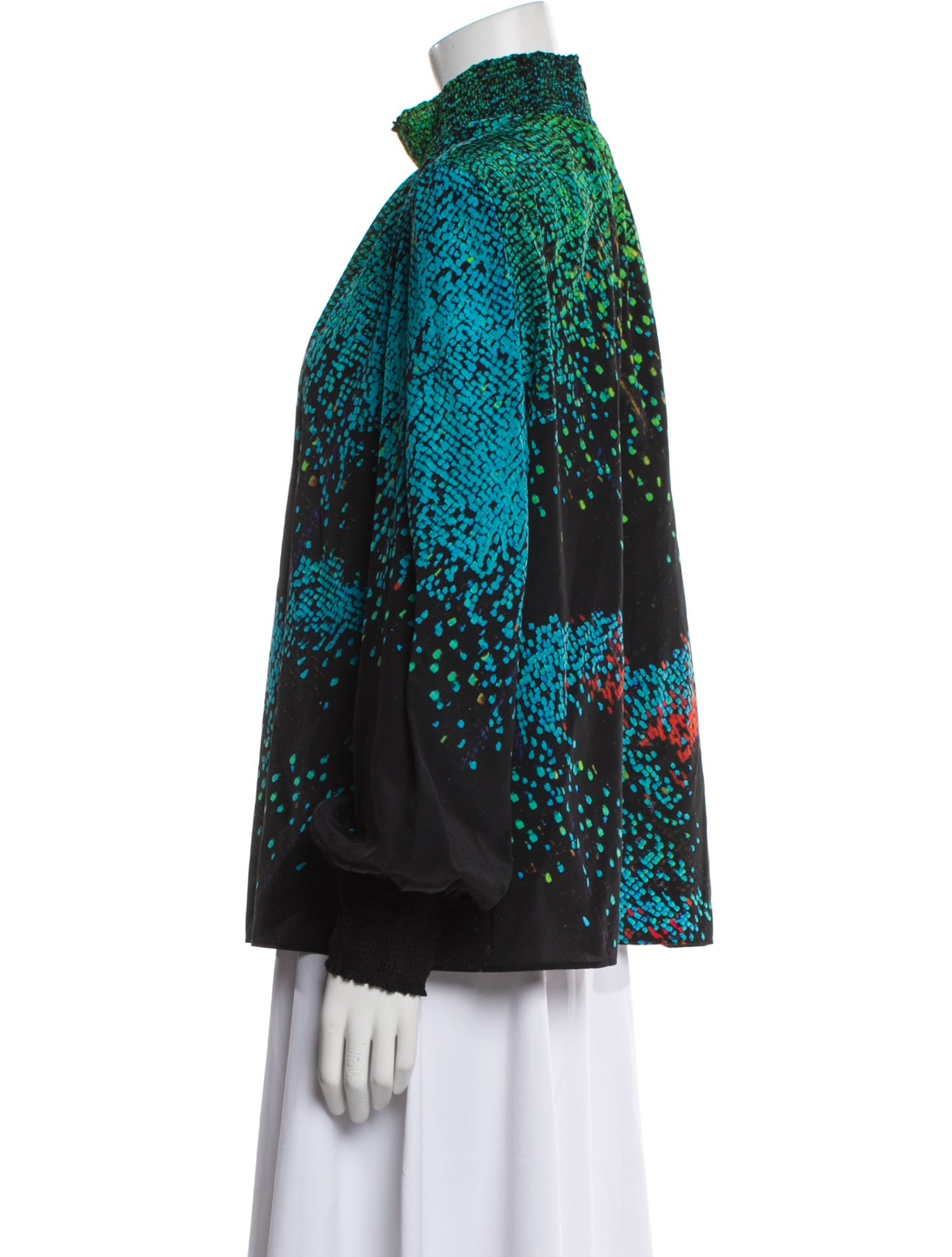 Akris Punto Silk Printed Blouse w/ Tags