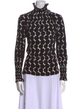 Akris Punto Silk Polka Dot Print Blouse