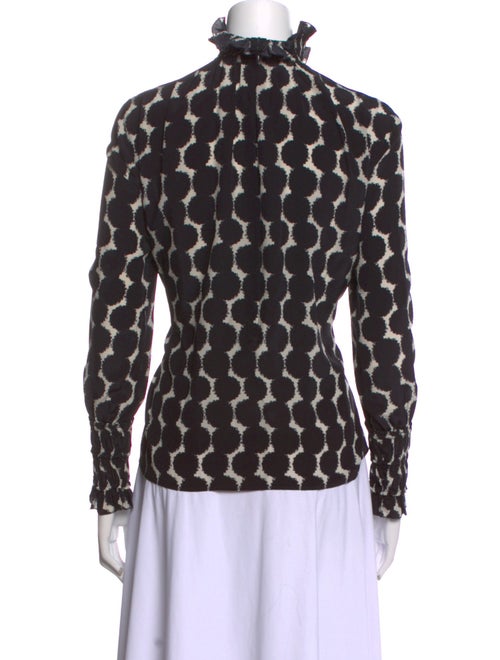 Akris Punto Silk Polka Dot Print Blouse
