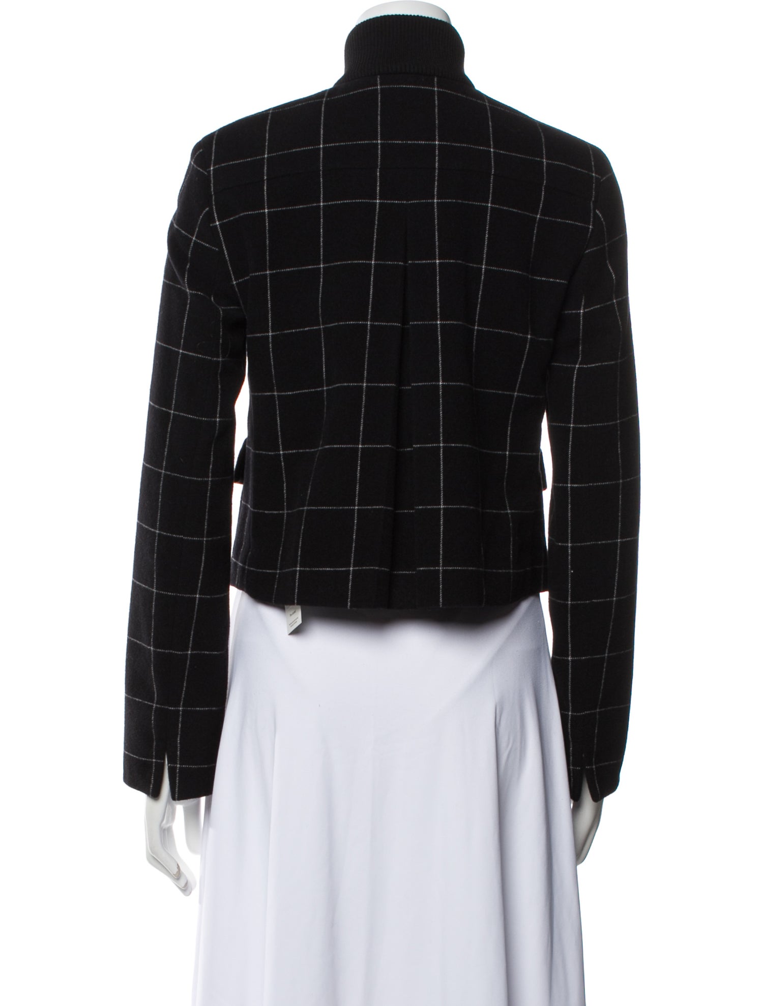 Akris Punto Wool Plaid Print Evening Jacket