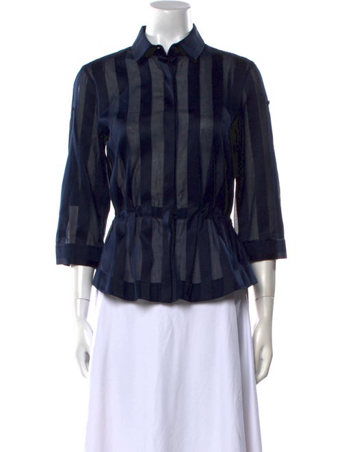 Akris Punto Three-Quarter Sleeve Button-Up Top