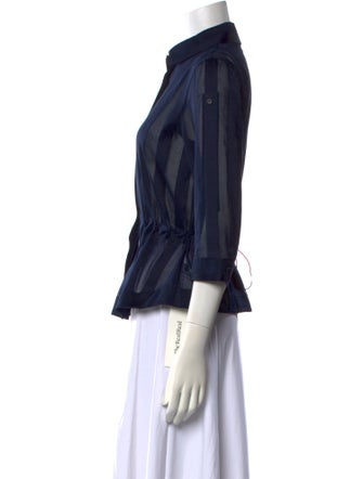 Akris Punto Three-Quarter Sleeve Button-Up Top