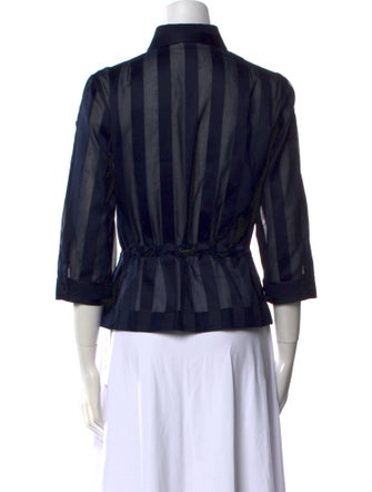 Akris Punto Three-Quarter Sleeve Button-Up Top