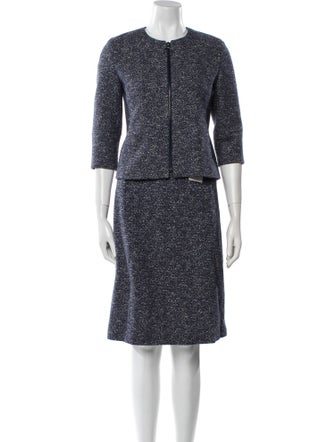 Akris Punto Tweed Pattern Skirt Set