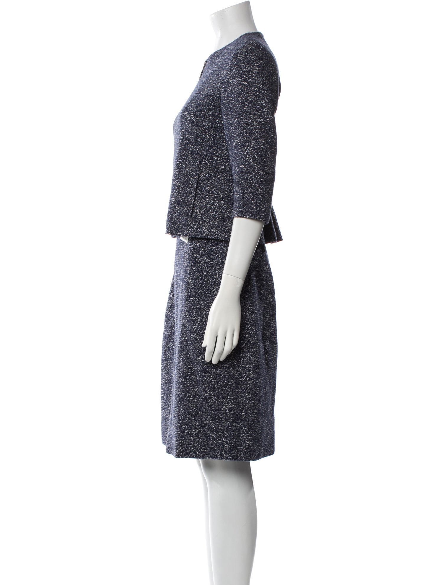 Akris Punto Tweed Pattern Skirt Set