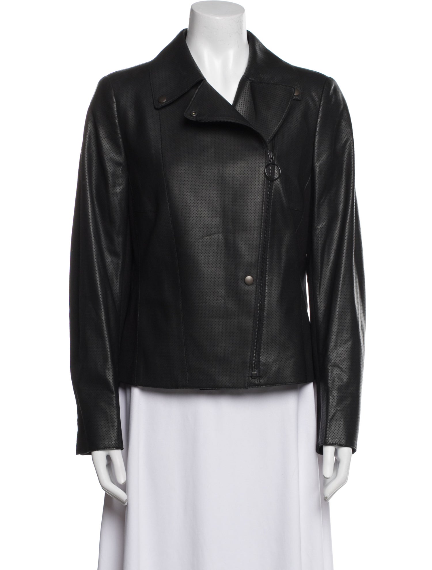 Akris Punto Lamb Leather Biker Jacket