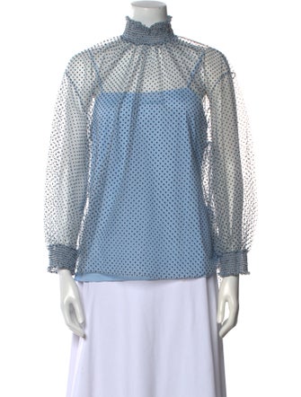 Akris Punto Mesh Polka Dot Print Blouse