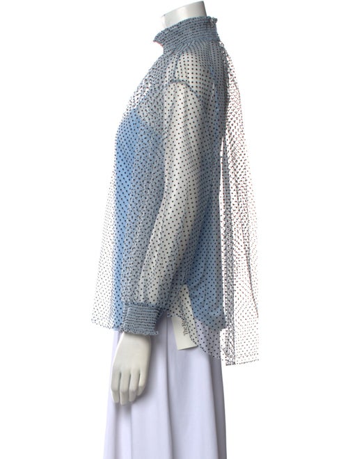 Akris Punto Mesh Polka Dot Print Blouse
