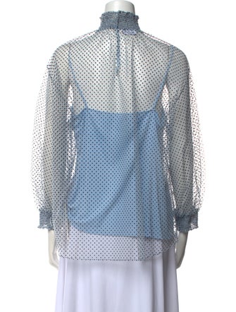 Akris Punto Mesh Polka Dot Print Blouse
