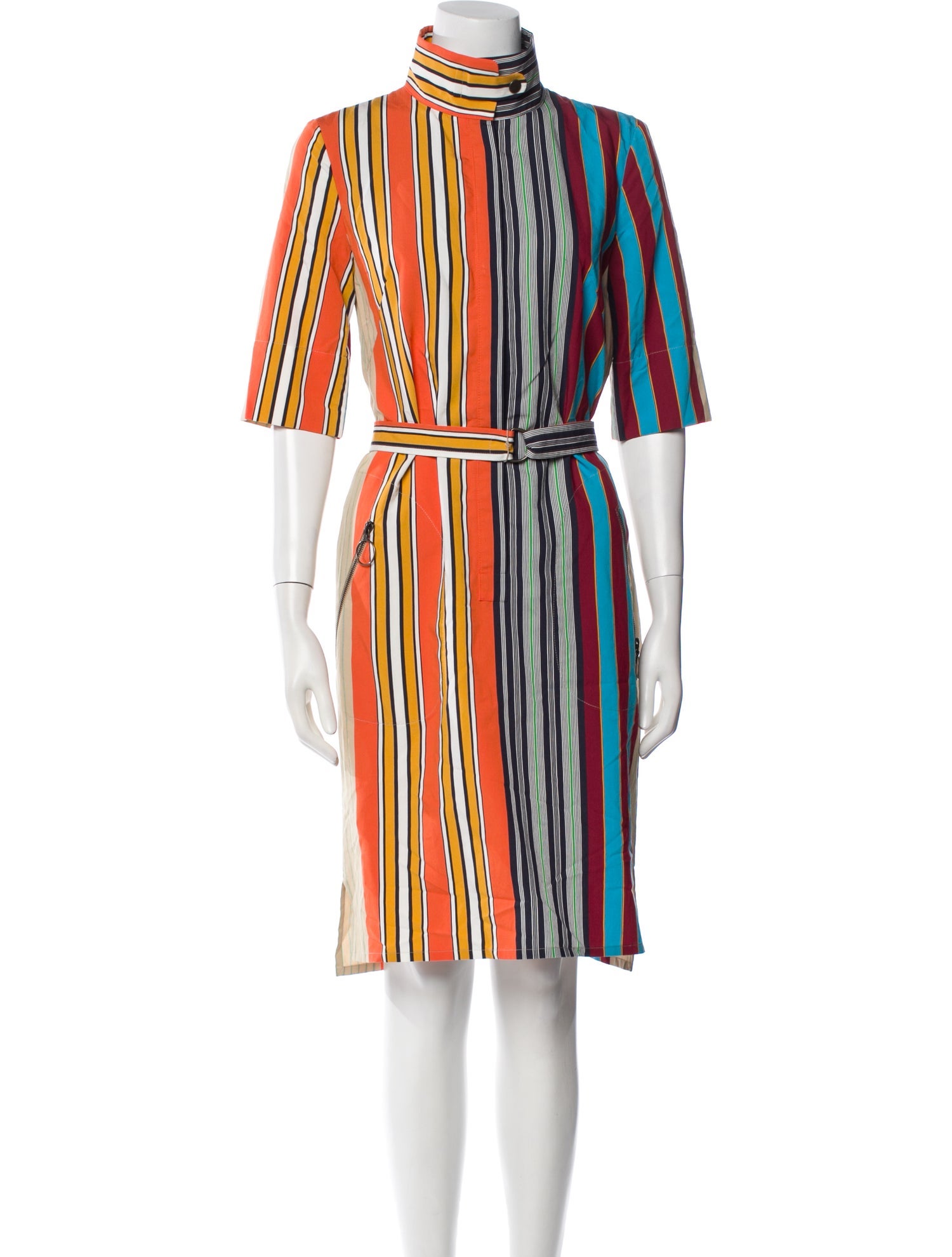 Akris Punto Striped Knee-Length Dress w/ Tags