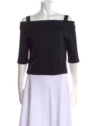 Akris Punto Square Neckline Three-Quarter Sleeve Crop Top