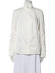 Akris Punto Mock Neck Long Sleeve Button-Up Top