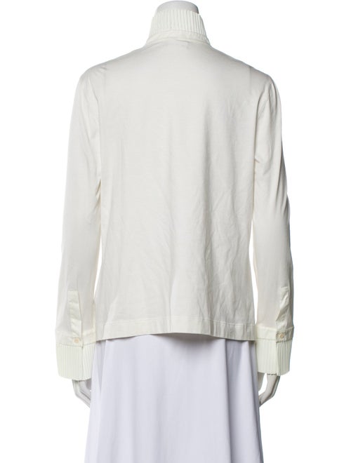 Akris Punto Mock Neck Long Sleeve Button-Up Top