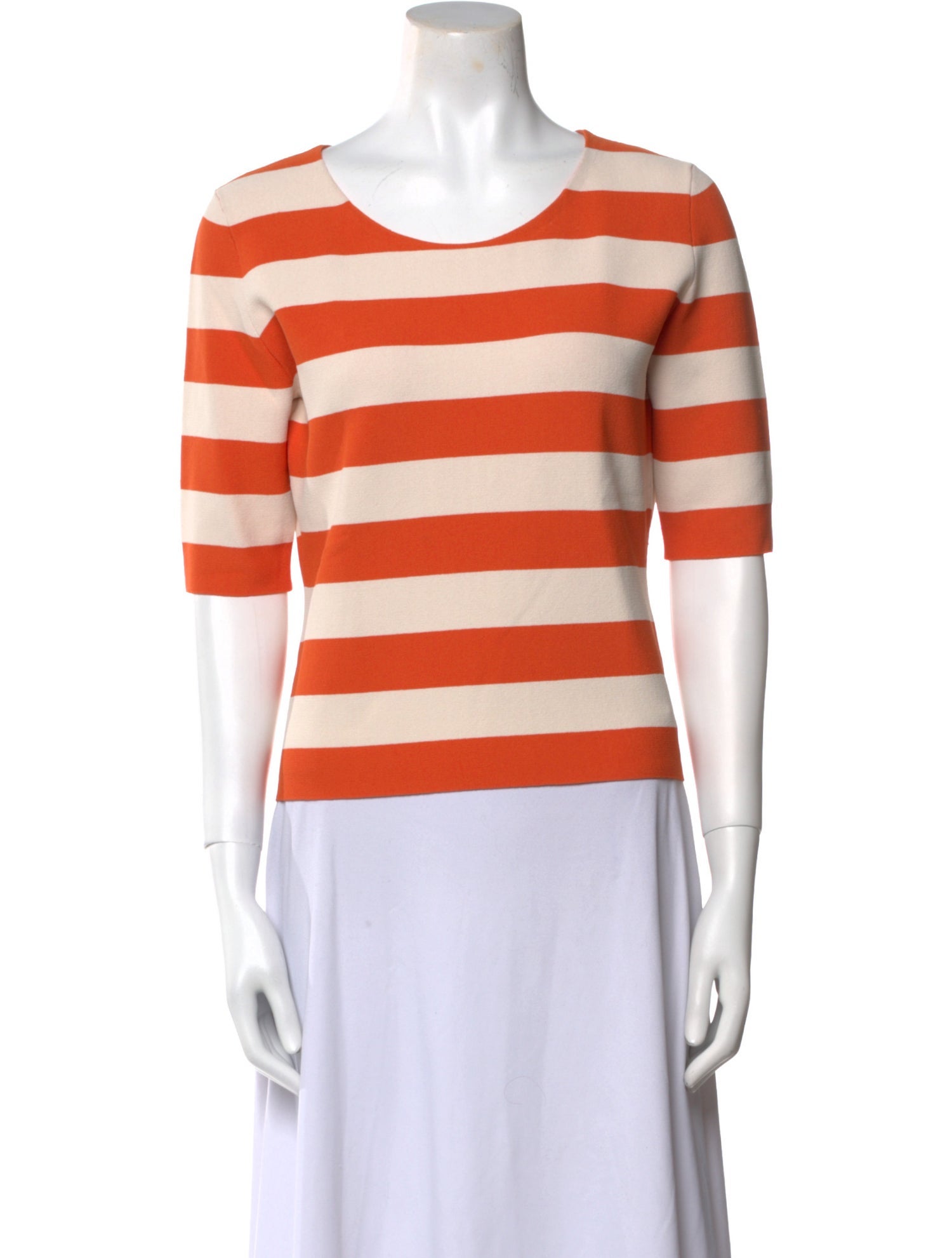 Akris Punto Striped Scoop Neck T-Shirt