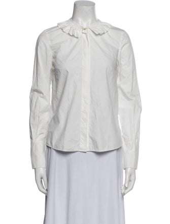 Akris Punto Long Sleeve Button-Up Top