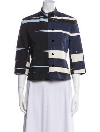 Akris Punto Striped Biker Jacket