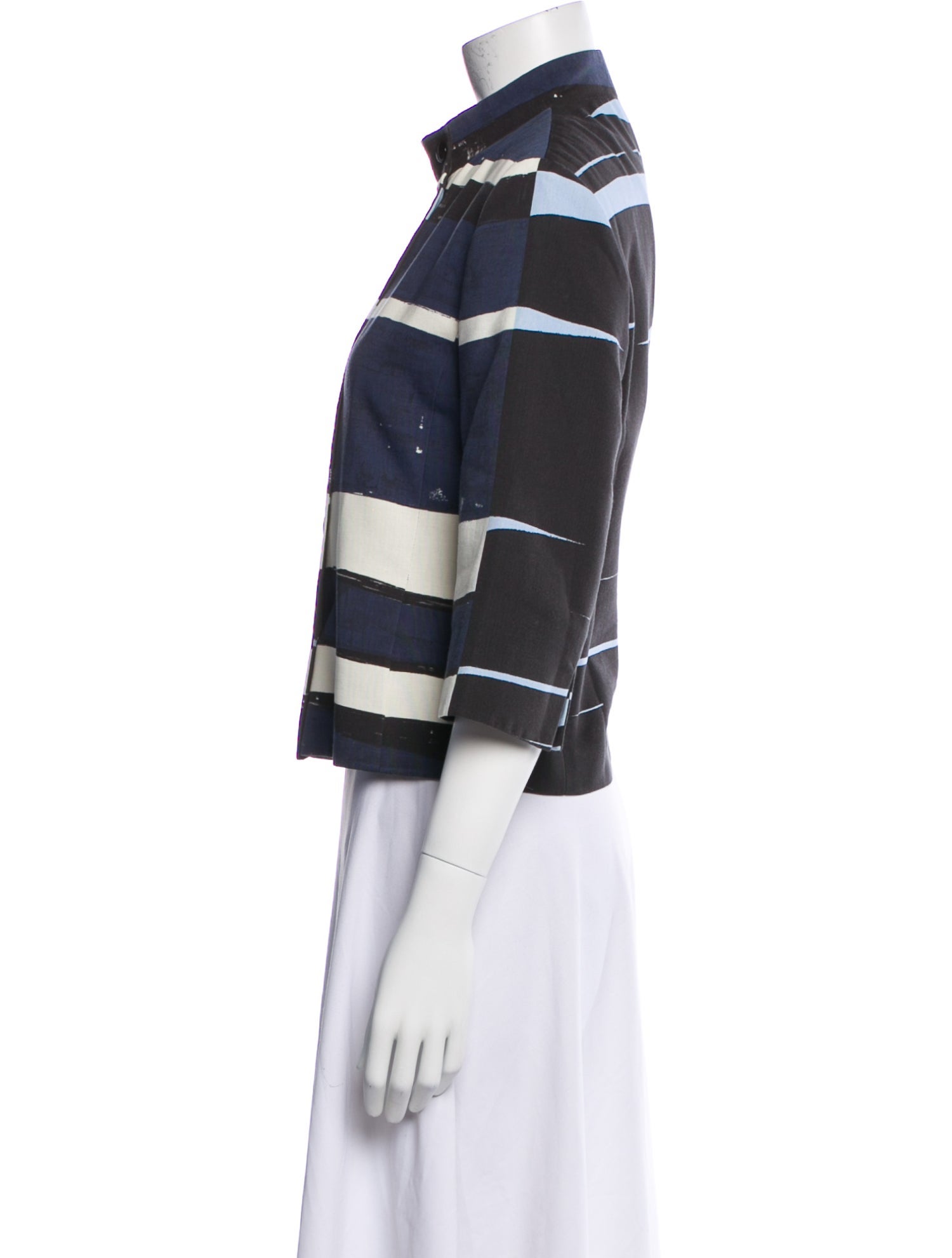 Akris Punto Striped Biker Jacket