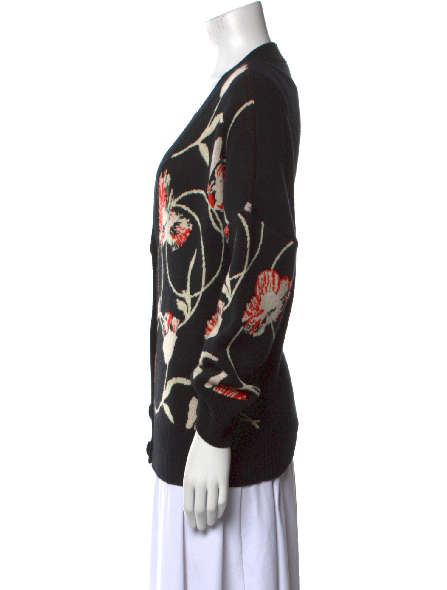Akris Punto Virgin Wool Floral Print Sweater