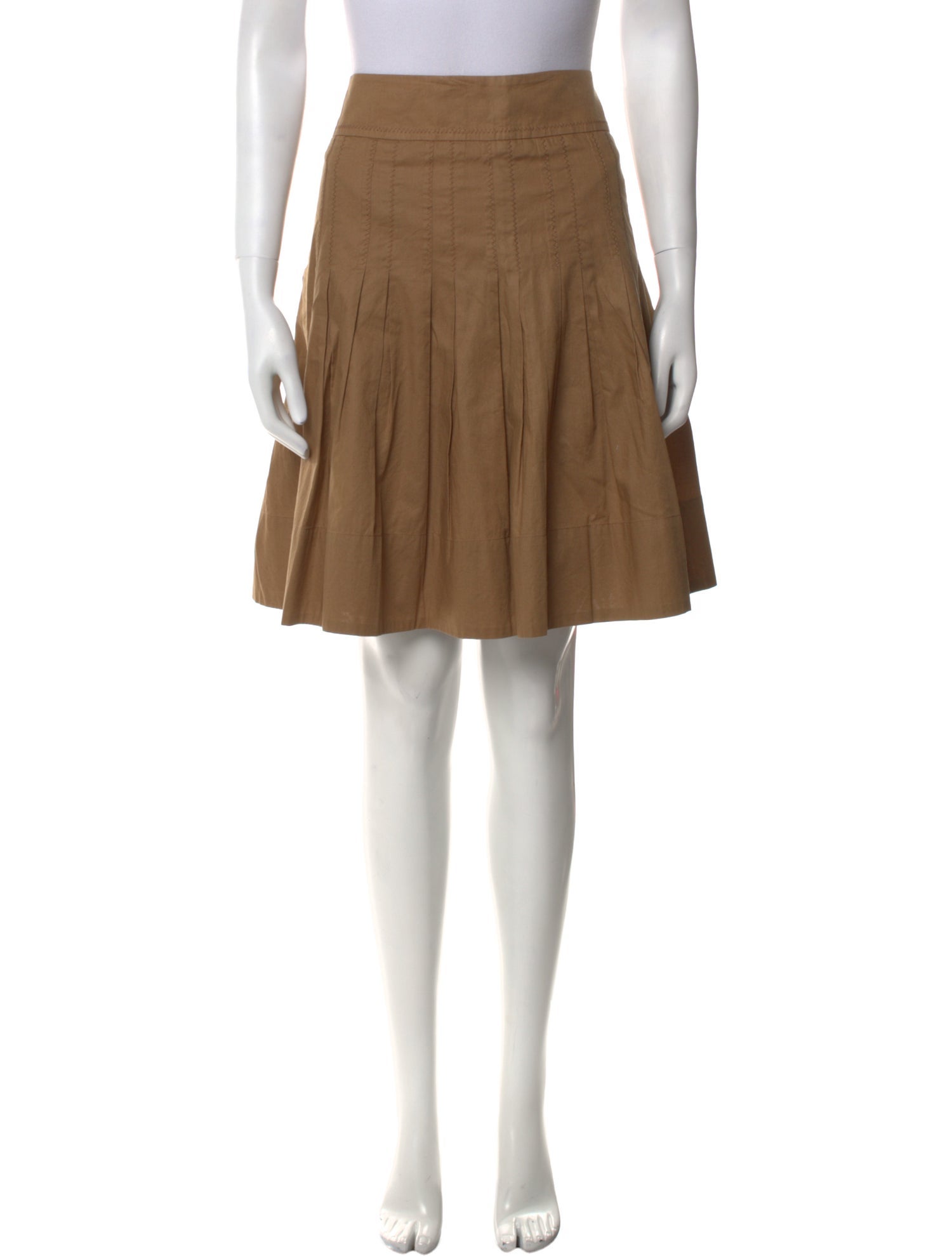 Akris Punto Embroidered Accent Knee-Length Skirt